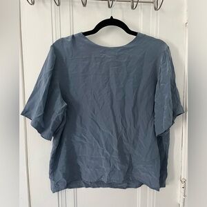 100% Blue Silk Top